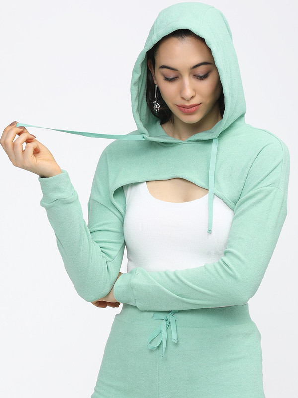 Tokyo Talkies Full Sleeve Self Design Women Sweatshirt