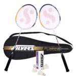 Badminton Kit (2 Racquets With Full Cover, 1 Box Feather Shuttlecock)