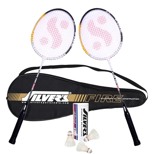 Badminton Kit (2 Racquets With Full Cover, 1 Box Feather Shuttlecock)