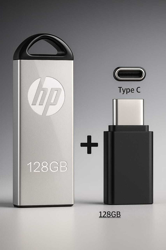 Hp 128Gb Pen Drive V220W Usb 3.0 128 Gb Pen Drive Compatible With Audio Player, Desktop Computer, Gaming Console, Laptop, Mobile, Tablet Usb 3.0 Metal Case(Silver)