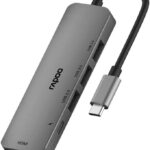 Rapoo Xd100C-Pd Charging,5Gbps Data Transfer,4K Hdmi,3Usb A Port- 5 In 1- C Type Xd100C Usb Hub(Grey)