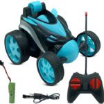 Comercio Remote Control Stunt Vehicle 360�Rotating Rolling Radio Electric Racing Car(Blue)