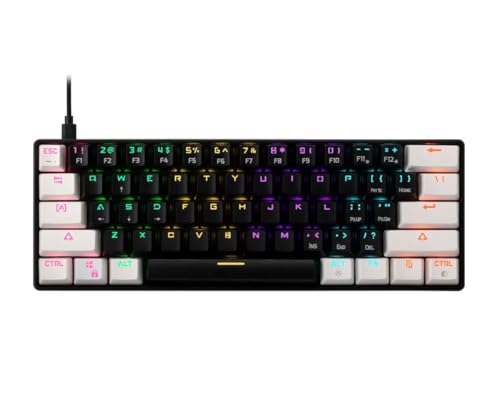 Gamdias Aura Gk2 Black & White | Full-Size Wired Mechanical Keyboard | Tactile Mechanical Switches | Multi-Colour Backlit Switches | 10 Built-In Hot Keys | 50 Million Switch Lifecycle | Usb-A