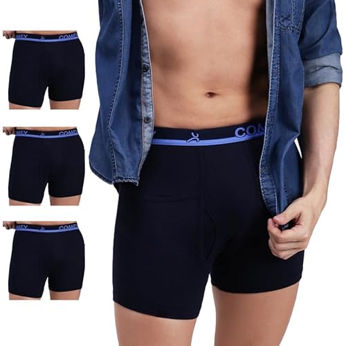 Amul Comfy Men Cotton Solid Navy Trunk (Pack Of 4)