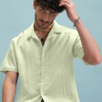 Fibermill Men Solid Casual Yellow Shirt