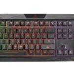 Vertux Promate Promate Gaming Keyboard, Professional Ergonomic Wired Usb Gaming Keyboard With Vibrant Rainbow Backlit, 26 Anti-Ghosting Keys, 12 Multimedia Shortcut Keys And 4 Backlit Modes, Amber