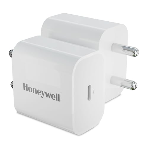 Honeywell Zest Pd 20W Type-C Wall Charger With Pps Ultra-Fast Charge, Pd 3.0, Bis Certified, Compatible With All Apple Devices, Smartphones, Tablets, Power Banks, Tws, Speakers & Nintendo Switch