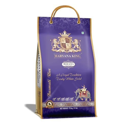 Haryana King Rozana Basmati Rice – 5Kg | Long Grain | Daily Use Rice | Fluffy & Non-Sticky | Naturally Aromatic | Ideal For Biryani, Pulao, Khichdi & Steamed Rice