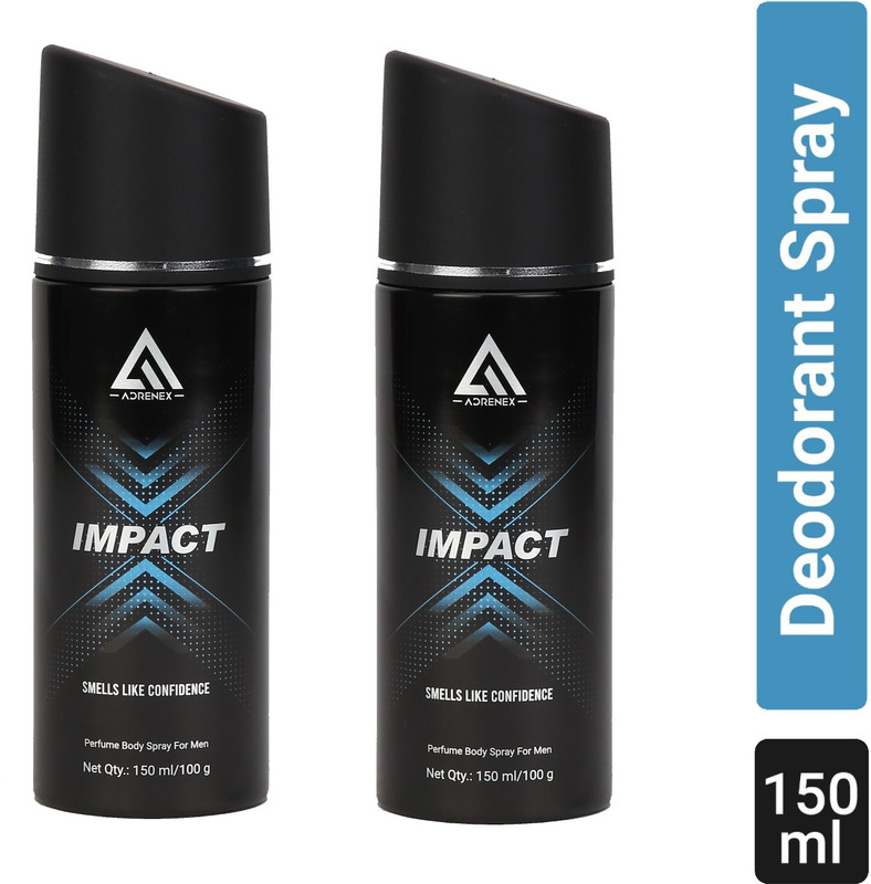 Adrenex Impact Deodorant Perfume Body Spray  –  For Men(300 Ml, Pack Of 2)