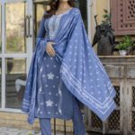 Trendz Tycoon Embroidered Kurta, Salwar & Dupatta Set