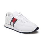 Tommy Hilfiger Leather Solid White Men Flat Sneakers (F23Hmfw150) Size- 44