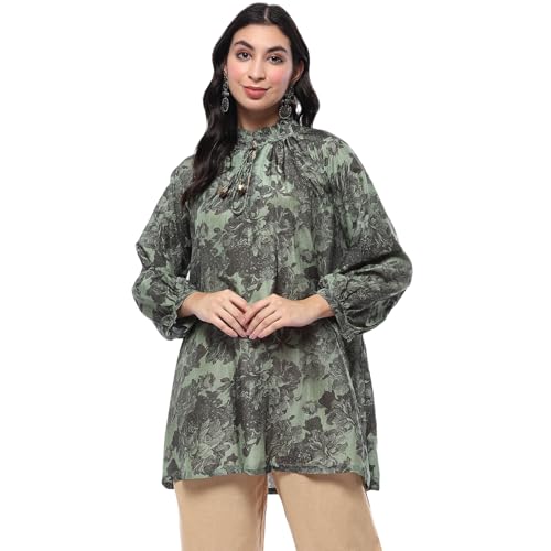 Biba Women’S Regular Fit Shirt (Tptuns20789Aw24Grn_Green