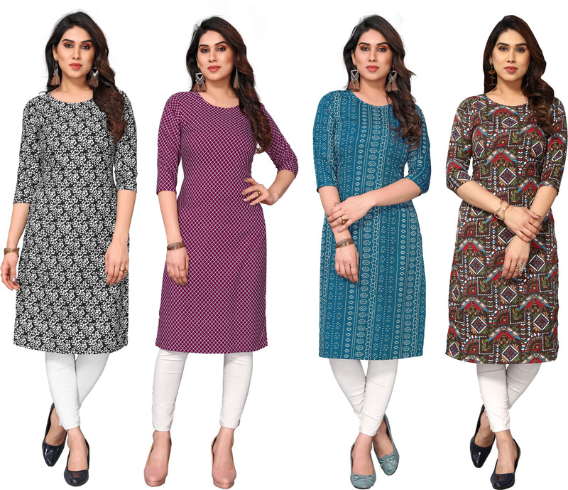 Ketaki Fashion Women Printed Straight Kurta(Multicolor)