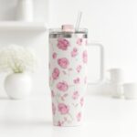 Vaanar Sena 1200Ml Stainless Steel Tumbler With Steel Straw | Vacuum Insulated Tumbler For Water, Iced Tea Or Coffee, Office, Gym, Travelling (White)