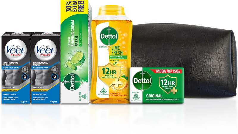Dettol Ultimate Multipurpose Grooming & Shower Kit Men(6 Items In The Set)