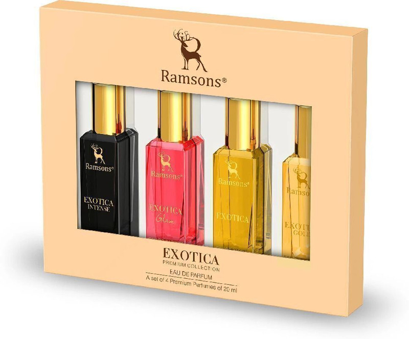 Ramsons Exotica Premium Giftset Pack Of 4 Unisex Perfume (20Ml X 4) Eau De Parfum  –  80 Ml(For Men & Women)