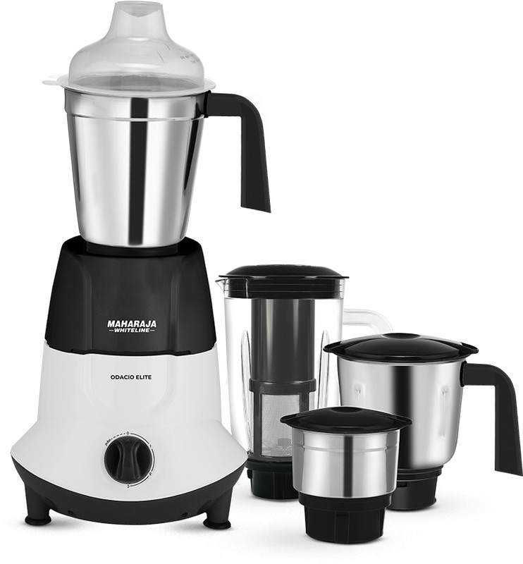 Maharaja Whiteline Mx-278 750 W Mixer Grinder(Odacio Elite | 4 Jars | White, Black)