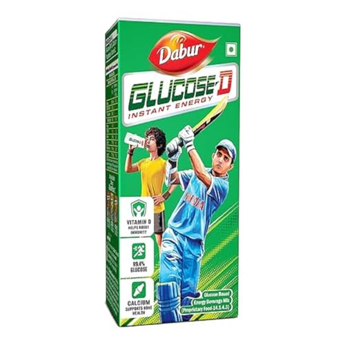 Dabur Glucose-D Juicy & Tasty – 1 Kg Powder (Carton)|Instant Energy Recharge With 99.4% Glucose|Vitamin D Boosts Immunity|Calcium Supports Bone Health,1 Count,29 Servings