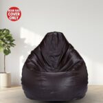Gunj Xl Tear Drop Bean Bag Cover (Without Beans)(Brown, Blue)