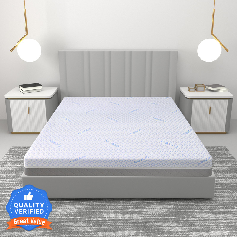 Carlton London Mellow Foam – Luxury Organic With Cool Gel Fabric -Soft Comfort 8 Inch Queen Pu Foam Mattress(L X W: 78 Inch X 60 Inch)