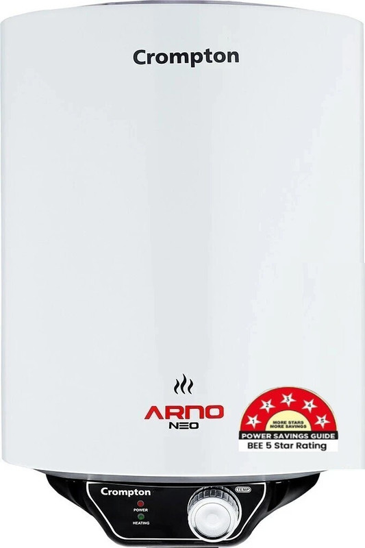 Crompton Aswh-3015 (Arno Neo 5S) 15 L Storage Water Geyser | 5 Star Bee Energy Rating | National Energy Conservation Award Winner 2023(White)