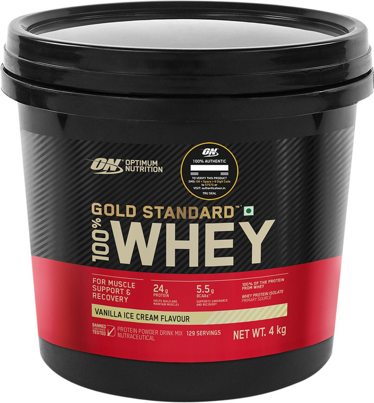 Optimum Nutrition (On) Gold Standard 100% Whey Protein Powder – Primary Source Isolate Whey Protein(4 Kg, Vanilla Ice Cream)