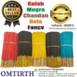 Omtirth Incensestick Combo Set Of 5 400Gm Gulab, Mogra, Chandan, Bela, Fancy(400 G, Set Of 5)