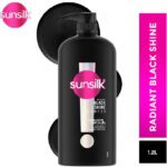 Sunsilk Radiant Black Shine Shampoo, With 3% Vita-Gloss Complex(1200 Ml)