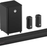 Motorola Amphisoundx Dolby Atmos With Wireless Satellites 600 W Bluetooth Soundbar(Black, 5.1 Channel)
