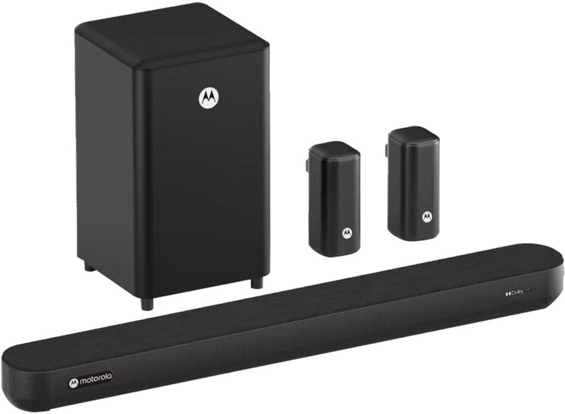 Motorola Amphisoundx Dolby Atmos With Wireless Satellites 600 W Bluetooth Soundbar(Black, 5.1 Channel)