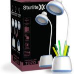 Sturlite Tozo 6W Rechargeable Led|(3 In 1) Dimmable Light|(3-28) Hrs Backup Table Lamp(17.3 Cm, White)