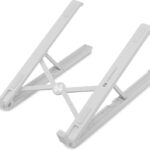 Portronics My Buddy Flip My Buddy Flip Plastic Floor And Desk Stand Laptop Stand With Adjustable Height Compatible With 26 – 35 Cm, 36 – 39Cm Laptops(White)