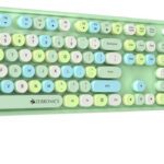 Zebronics Zeb-Companion 300 Wireless Standard Desktop Keyboard Compatible With Desktop, Laptop, Mac Zeb-Companion 300 Wireless Keyboard With Retro Keys(Green)