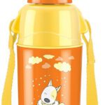 Milton Kool Trendy 400 Plastic Insulated Water Bottle With Straw For Kids, Orange 400 Ml Water Bottle(Set Of 1, Orange)