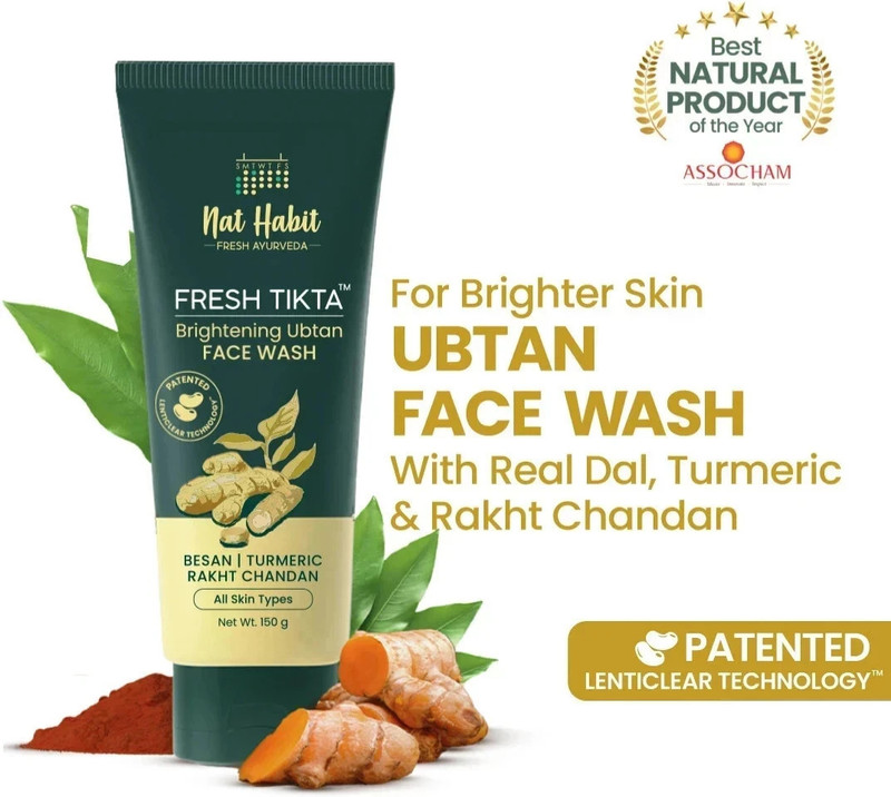 Nat Habit Ubtan For Women & Men | Natural Face Wash For Clear Glowing Skin Face Wash(150 G)