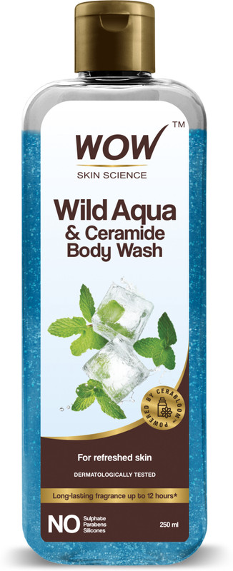 Wow Skin Science Wild Aqua & Ceramide Body Wash| For Cool & Refreshing Skin |Tones & Softens Skin(250 Ml)