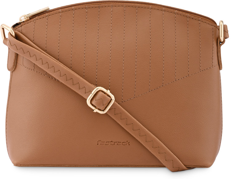 Fastrack Tan Sling Bag Solid