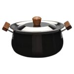 Wonderchef Ebony Hard Anodized Non-Stick Biryani Handi With Lid – 5L | Black, 1 Piece