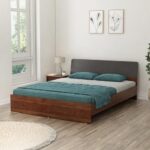 Spacewood Gravenza Bed |Queen Size (78 X 60) Engineered Wood Bed Without Storage | 3 Year Warranty | Modern Design |Engineered Wood | Sheesham & Slate Grey
