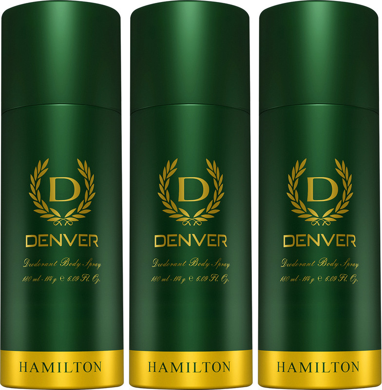 Denver Hamilton 180 Ml Deodorant Spray – For Men(540 Ml, Pack Of 3)