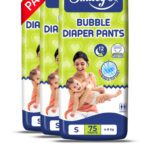 Litewave Smiley’S S Size Bubble Baby Diaper Pants Up To 12 Hours Protection | 4-8 Kg | – S(225 Pieces)