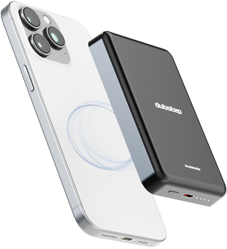 Dubstep 10000 Mah 20 W Wired & Wireless With Magsafe Compact Pocket Size Power Bank(Black, Lithium Polymer, Fast Charging For Mobile, Earbuds, Smartwatch, Speaker)