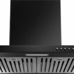 Glen Sail Bl 60Cm Baffle Filter| T-Shaped| Low Noise Wall Mounted Black 1000 Cmh Chimney