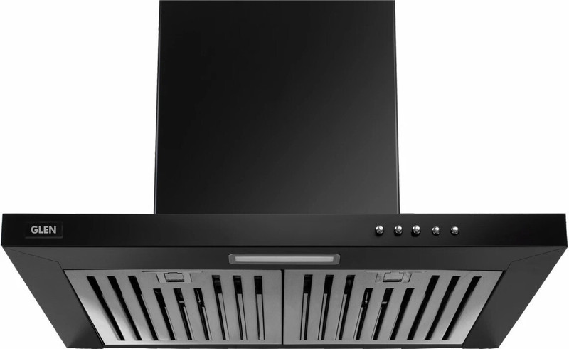 Glen Sail Bl 60Cm Baffle Filter| T-Shaped| Low Noise Wall Mounted Black 1000 Cmh Chimney