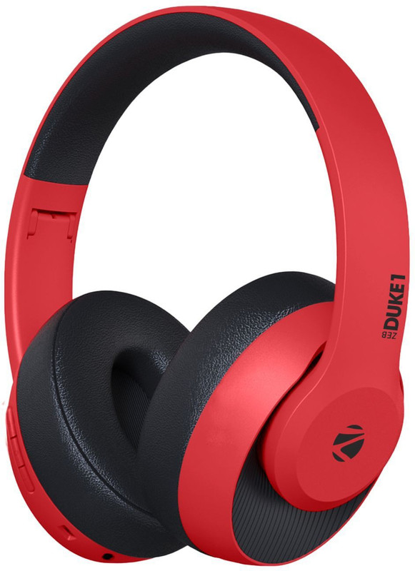 Zebronics Zeb Duke 1 Wireless Headphone With Mic Bluetooth(Red, On The Ear)