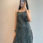 Adazar Women Bandhani A-Line Kurta(Dark Green)