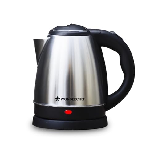Wonderchef Acura Stainless-Steel Electric Kettle | 1.5 L | Auto Shut-Off | 360 Degree Swivel Base | Thermostat Control | Power Indicator | 1-Year Warranty