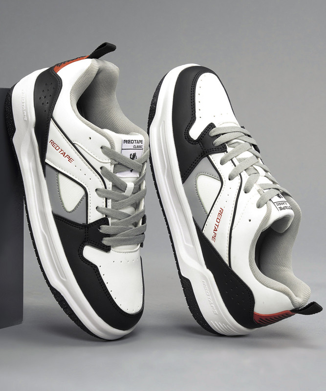 Red Tape Lifestyle Sneakers For Men | Lightweight, Durable Design With Stylish Low-Cut Sneakers For Men(White, Grey , 7)
