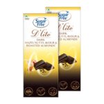 Sugar Free D’Lite Hazelnut & Almonds Dark Chocolate Bar, 80 Grams (Pack Of 2)