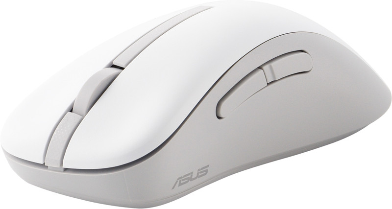 Asus Md102 Silent Mouse Wireless Ambidextrous Optical Mouse 1600 Dpi, 100% Ptfe Feet, Dual Mode Connectivity, 5 Buttons  With Bluetooth(2.4Ghz Wireless, Bluetooth, White)